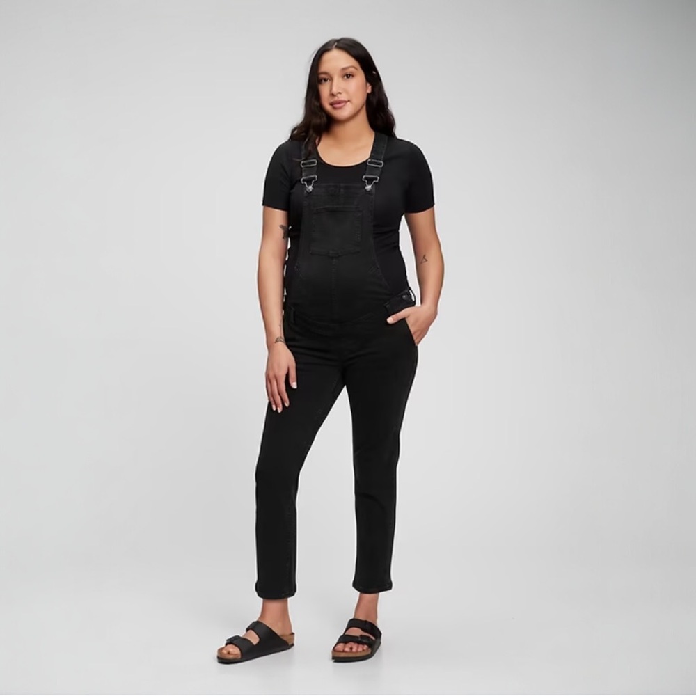 GAP Maternity Denim Overalls NWT SMALL BLACK